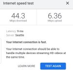 Wifi speed test Last checked 8/31/22